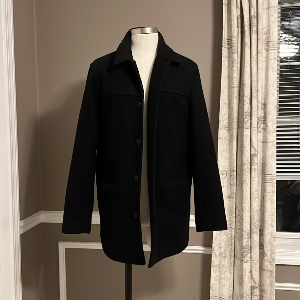 Jcrew university car coat in black 100% wool